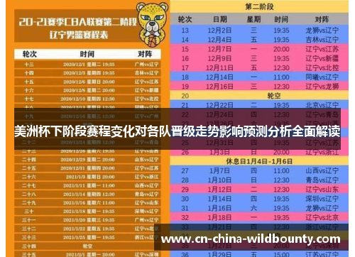 美洲杯下阶段赛程变化对各队晋级走势影响预测分析全面解读