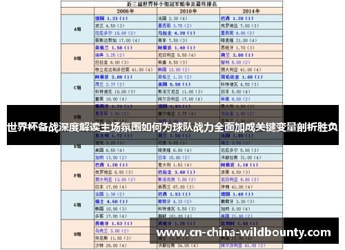 世界杯备战深度解读主场氛围如何为球队战力全面加成关键变量剖析胜负 世界杯备战深度解读主场氛围如何为球队战力全面加成关键变量剖析胜负